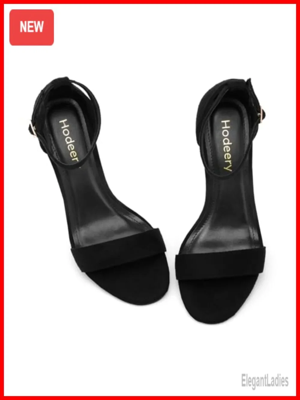 Kitten Heels Open Toe Ankle Strap Faux Leather Sandals 2.7 Inch Comfortable